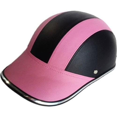 FREE SIZE PU Leather Motorcycle Open Half face Helmets Bike Scooter Helmet Female Moto Casco Baseball Cap gorras de beisbol
