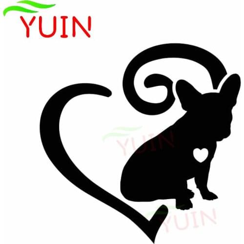 French Bulldog Frenchie Love Cartoon Animal Pet Car Sticker Fashion PVC Window Bumper Decoration Accessories Waterproof Stickers