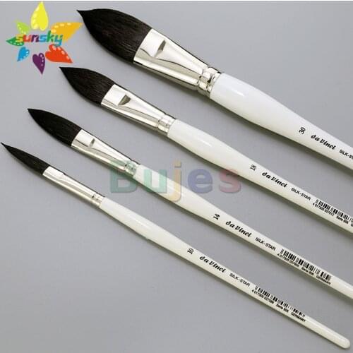 Original Germany da vinci SILK STAR 806 Black bull hair Cat tongue Watercolor gouache brush pen Professional art supplies