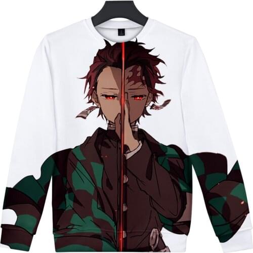 Hip Hop Men/women Casual Kimetsu No Yaiba Sweatshirt 3D Capless Autumn Pullover Novelty 2020 Demon Slayer 3D Hatless Sweatshirt