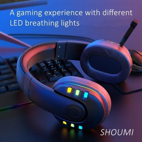 Wired Earphone Breath LED Light Game Headset Xbox One PS4 PC 3.5mm USB Gaming Headphone with Mic,for Xiaomi Phone Tablet Helmet