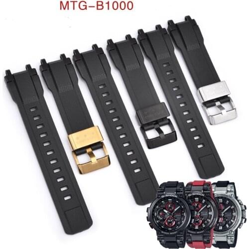 For Casio G-Shock MTG-B1000 G1000 Sport Metal Loop Hoop Watchband Bracelet Accessories Rubber Replacement Watch Band Strap
