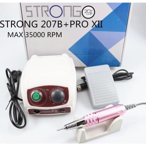 STRONG 207 35000RPM Control Box & STRONG 210 PRO Micromotor Handpiece Electric Manicure Drill Set For Nail polishing device