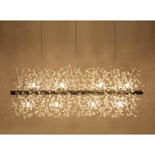 Nordic modern simple living room crystal restaurant pendant lights creative led art bar warm bedroom pendant lamp