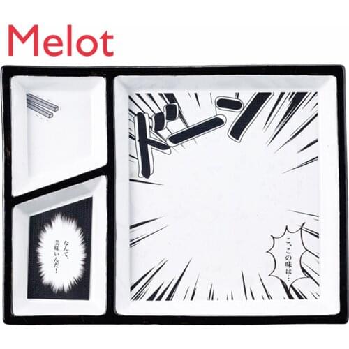 Dinner Plate Black and White Cartoon Pottery Gift Box Gift New Black Flatware Fancy Dinnerware Set