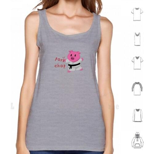 Pork Chop tank tops vest sleeveless Karate Pig Pork Karate Chop Pork Chop Martial Arts Taekwondo Muay