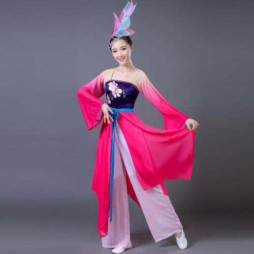 Traditional Chinese Dance Costumes for Women Classical Dancing Clothing Girls Yangko Dance Dress National Fan Concert Outfits