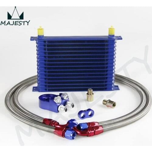 UNIVERSAL15 ROW AN10 ENGINE TRANSMISSION OIL COOLER+ BLUE FILTER ADAPTER KIT