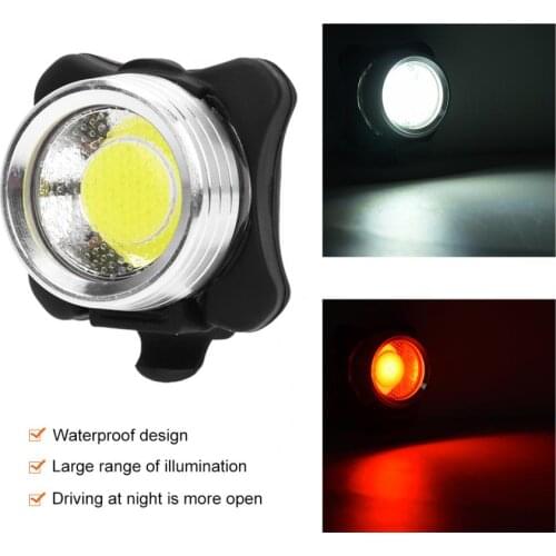 USB Rechargeable Bicycle Light Waterproof Aluminum Alloy Bike Front Lamp Equip With Silicone Strap Night Cycling Taillight