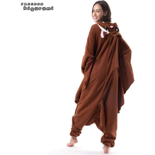 Animal Flying Squirrel Fleece Woman Onesies Kids Unicorn Winter Halloween Cartoon Cosplay Pajama Raccoon Kigurumi Adult Unisex