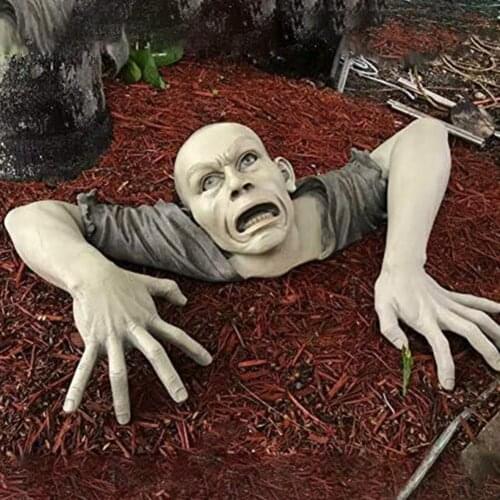 1pcs Zombie Shape Funny Statue Garden Sculpture Non-fading Anti-deform Lifelike Decorating Halloween Decorative Sculpture