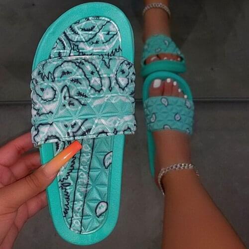 HOT Slippers Cashew Flowers Bandana Slides For Women Home Sandals Womens Summer Footwear New Likes On INS Wholesale