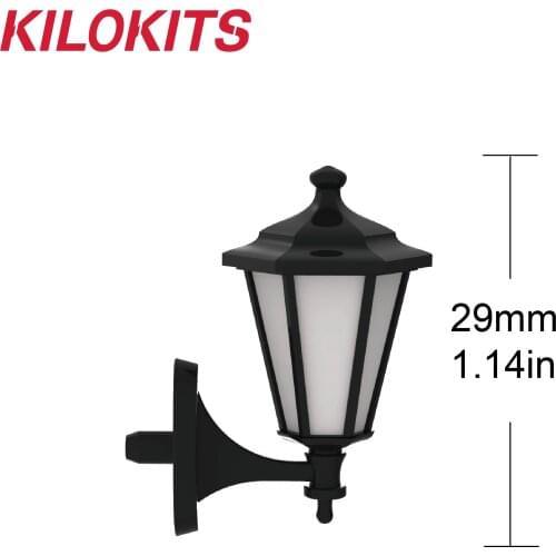 1/35 5PCS Plastic Wall Street Lamps Unpainted Miniature Kits for Garden Yard City Diorama Accessories