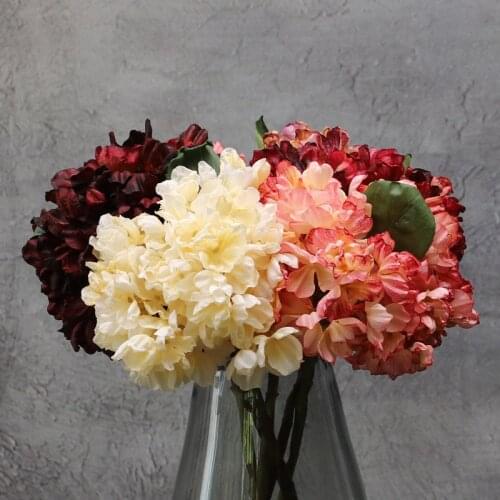 1pc Artificial Silk Hydrangea Flower for Wedding Decoration Fake Flowers Festival Supplies Home Decor Bouquet