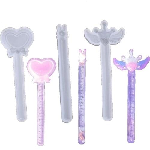 3Pcs Crown Rabbit Wing Straight Ruler Silicone Mold Kit Resin Casting Craft Tool W0YA