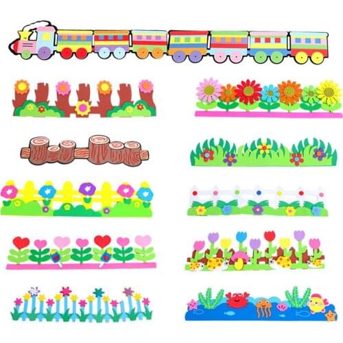 3D Flower Fence Guardrail Eva Foam Wall Sticker Kindergarten Blackboard Kids Diy Musical Note Home Decoration Accessories Ev-f1
