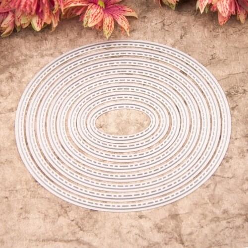 8 Pcs/set New Oval Metal Cutting Dies for DIY Scrapbook Cutting Die Paper Cards Embossed Decorative Craft Greeting Card Makings