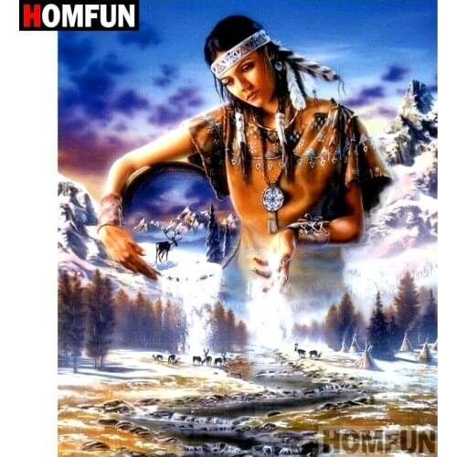 HOMFUN 5D DIY Diamond Painting Full Square/Round Drill "Character landscape" 3D Embroidery Cross Stitch gift Home Decor A01663