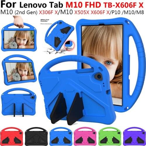 For Lenovo Tab M10 X306 M10 FHD Plus TB-X606F M10 TB-X505F TB-X605F P10 Case EVA Foam Kids Safe Shockproof Stand Tablet Cover