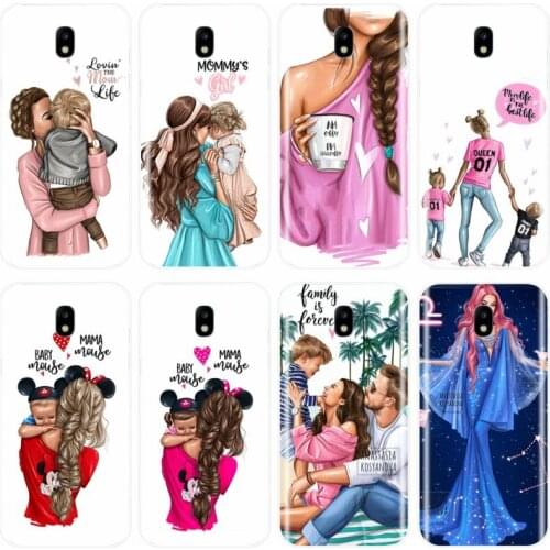 Brown Hair Baby Mom Girl Queen Cover TPU Phone Case For Samsung Galaxy J3 J4 J6 J8 2018 J3 J5 J7 2017 J5 J7 2016 J3PRO J7 PLUS