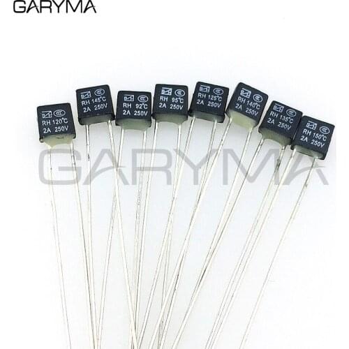 5pcs Temperature Switches RH 92 95 105 110 115 120 125 130 135 140 145 150 Degree Black Square Fan Motor 2A 250V Thermal Fuses