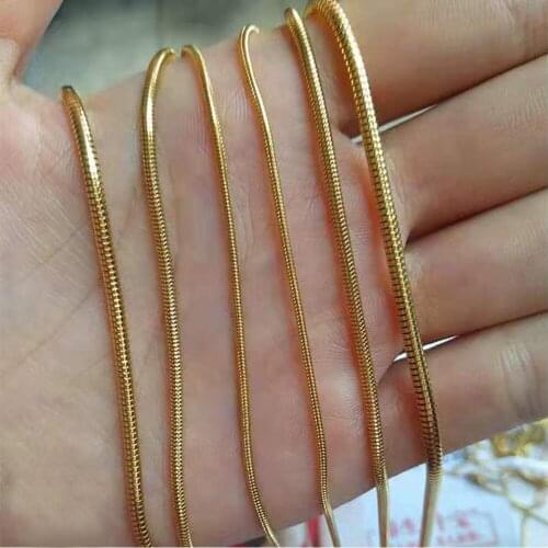 CXQNEWA Stainless Steel Thin Gold Plated Round Snake Chain Mecklace Women 1/1.5/2mm Width Long Necklace Wholesale Jewelry Gift