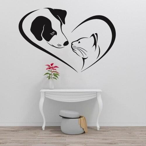 Pets Grooming Wall Decals lovely Dog Cat Veterinary Nursery Vinyl Wall Stickers Creatives Self-adhesive Home Decoration 3600