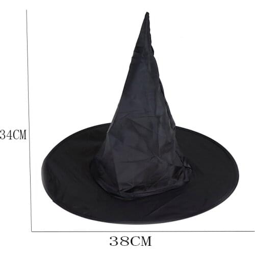 Hot sale Halloween Adult Womens Black Witch Hat For Halloween Fancy Dress Party Costume Accessory Fashion Peaked Cap