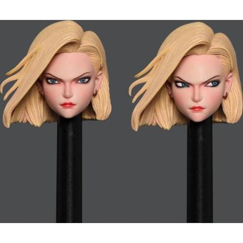 Iminitoys 1/12 scale cyborg No. 18 head sculpture M004 face-up squint fit 6-inch action figure body