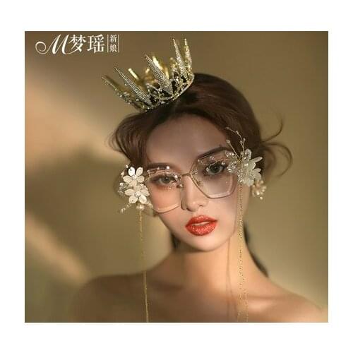 Alloy metal fairy/dream/studio/rhinestone flower beading tassels photo shooting glasses/cosplay eyewear