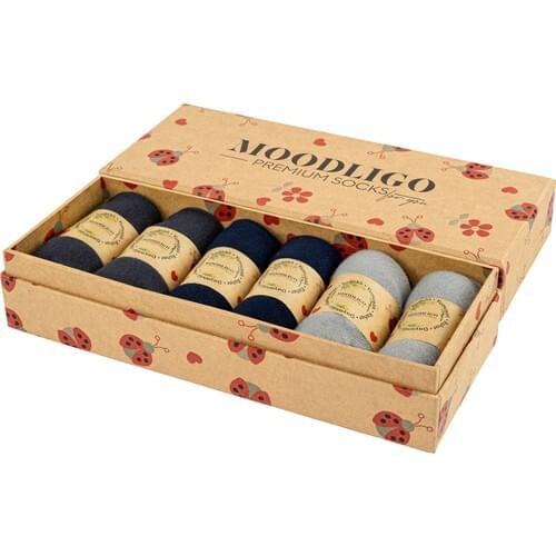 Moodligo Premium 6'lı Bamboo Booties Women 'S Socks-2 Smoked 2 Navy Blue 2 Gray