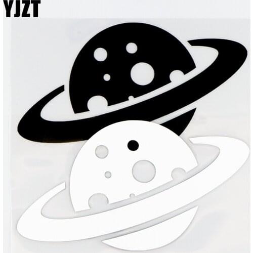 YJZT 14.1X8CM Personality Car Sticker Planet Saturn Space Vinyl Decals Car Window Decor Black / Silver 10A-0392