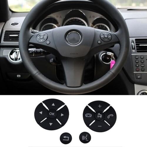 ABS Car Steering Wheel Button Switch Cover Sticker Fit For Mercedes Benz C E S Class W204 W212 W221 GLK X204 Car Accessories