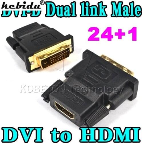 New 10pcs DVI-D Male 24 + 1 pin HDMI-compatible Female 19 pin Adapter HDMI-compatible to DVI Gold Connector for PS3 for XBOX 360
