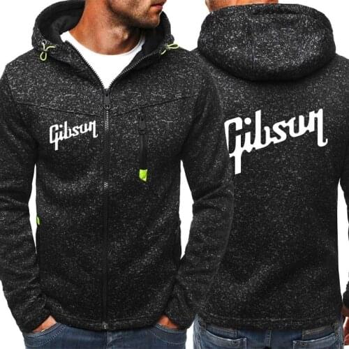 2021 Newest Mens Fashion Gibson Hoodie Retro Casual Sports Zipper Hooded Top