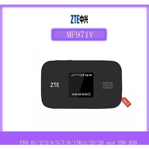 Original Unlocked ZTE MF971V 4G+ LTE Cat6 300Mbps Mobile WiFi Hotspot 4G mifi bands FDD B1/2/3/4/5/7/8/17&12/20/28 and TDD B38