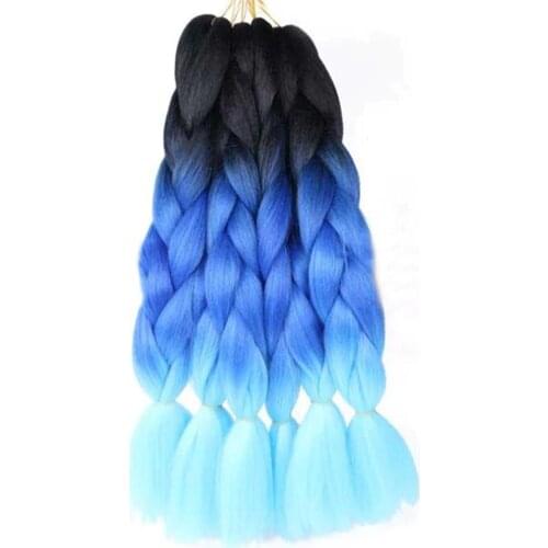 Jumbo Braiding Hair Extensions Kanekalon Braiding Hair Ombre Multiple Tone Colored Synthetic Hair for Girl