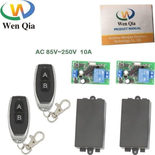 Remote Control 433Mhz 85~250V 1CH 2 gangs rf Switch Relay Receiver and Transmitter for Electric door \ Light Switch and so on