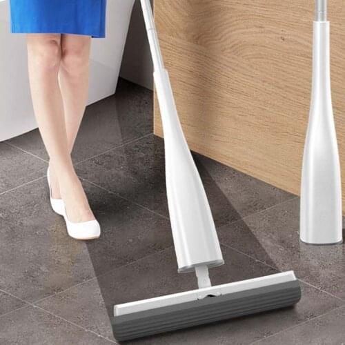 Self-Wringing Mop Flat Mop with Replace PVA Sponge Mop Heads Free Hand Washing for Bedroom Floor Cleaning