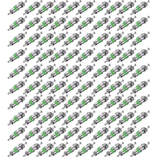 100pcs A/C Valve Core R134A Air Conditioning Automotive Refrigerant-Green