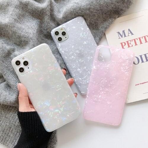 Soft IMD Silicone Case For iPhone 11 Pro Max X XR XS 6 6s 7 8 Plus 12 Mini Luxury Gorgeous Shell Pattern Fundas Back Cover