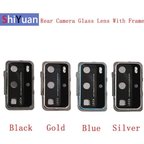 Rear Back Camera Lens Glass with Metal Frame Holder For Huawei P40 P40 Pro Replacement Repair Spare Parts