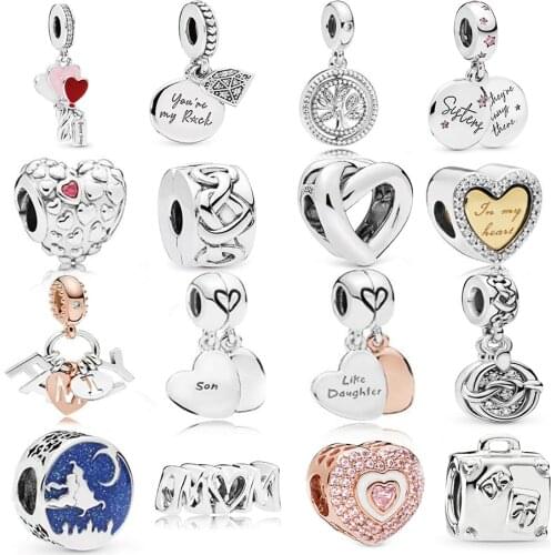 Heart Balloons Charm 100% 925 Sterling Silver Heart Balloons Charms Fit Original Bracelet Diy Jewelry
