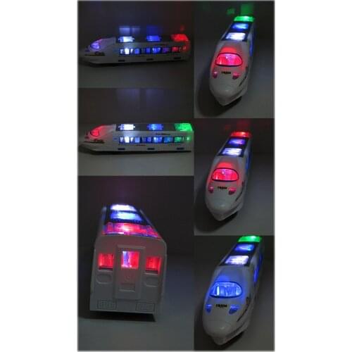 [ Funny ] Electric light & music Train Toy high-speed train goes around and changes directions on contact (Battery Powered) toys