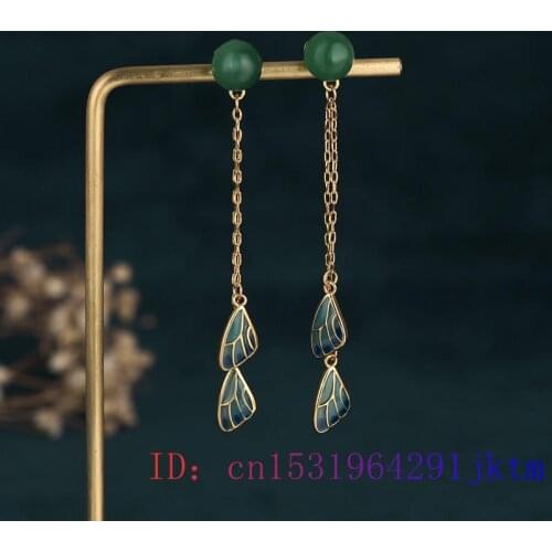 Green Jade Bead Ear Studs Crystal Chalcedony Natural Gemstone 925 Silver Jewelry Zircon Amulet Women Earrings Gifts Fashion