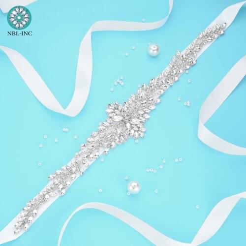 1PC) Rhinestones Bridal belt wedding with crystal diamond wedding dress belt sash accessory for wedding dress WDD1125