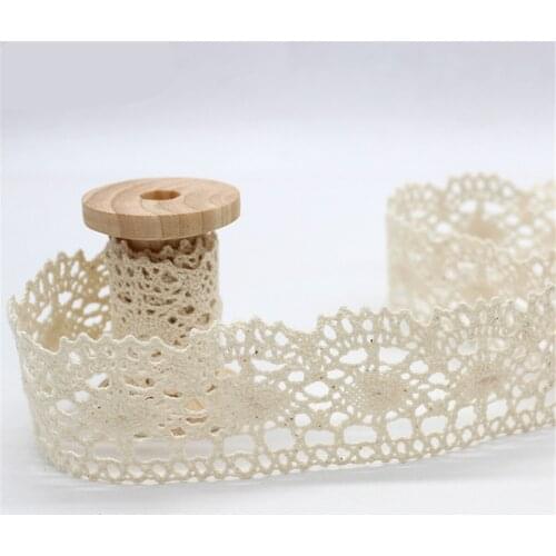 1 Yards Embroidery Cotton Lace Trim Ribbon Wedding Fabric Sewing Craft 4cm Wide
