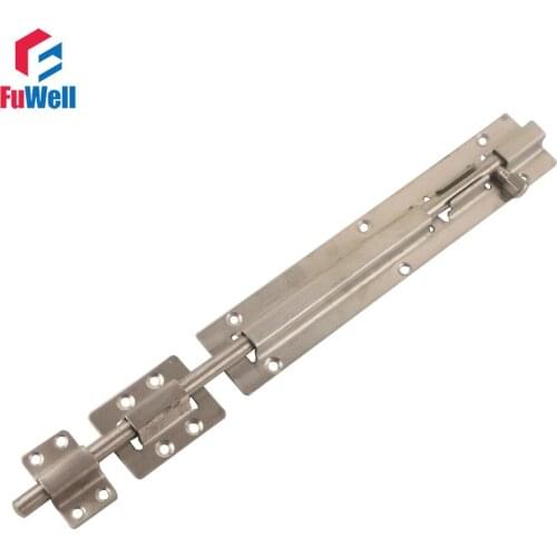 Stainless Steel 12inch Door Bolt Barrel Latch Silver Tone Barrel Bolt Latch Lock Hardware for Home Gate Safety