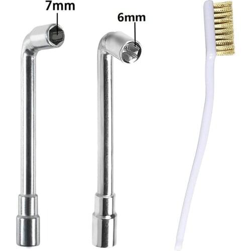 3PCS 6mm 7mm L-Shaped Hexagonal Wrench Tool for Fixed Mk8 Ender 3 E3D Brass Nozzle & Copper Wire Toothbrush For 3D Printer