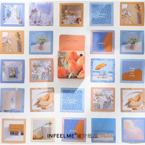 46 Pcs Washi Paper Stickers Set Nature Scenery Decorative Sticker Diy Flower Self-adhesive Stickers For Journal Laptops Card